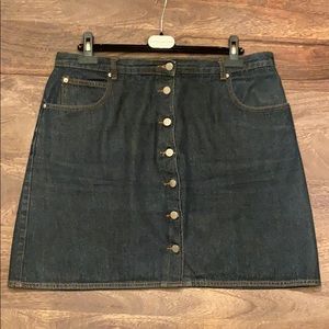 ASOS Dark Blue Denim Button-Front Mini Skirt